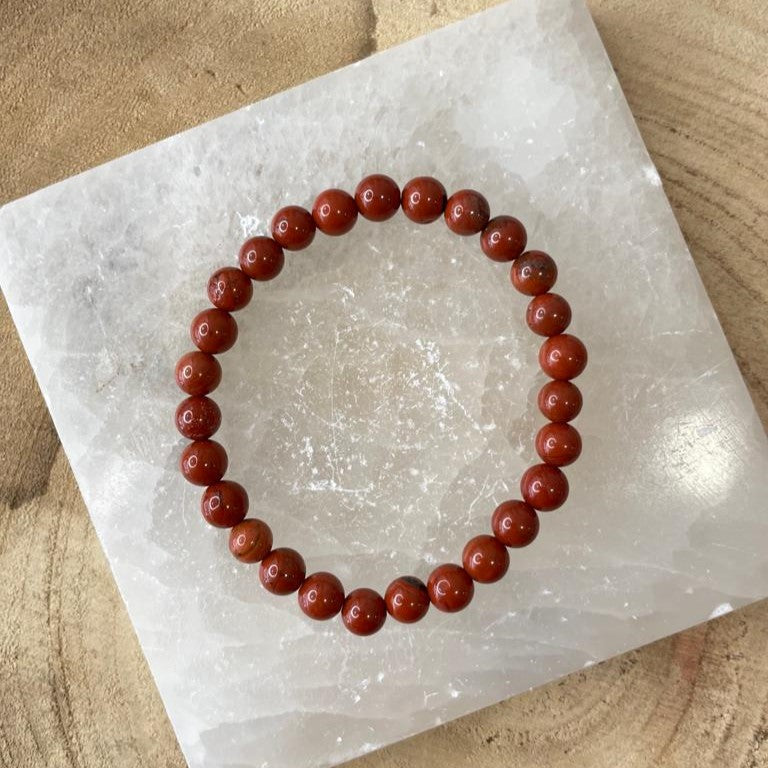 Pulseira de Jaspe Vermelha | em 2 formatos diferentes
