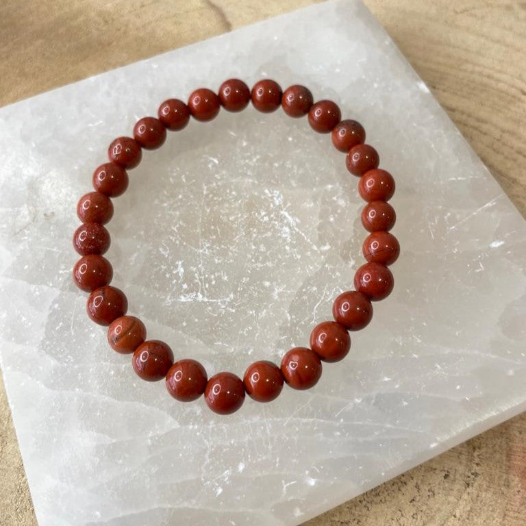 Pulseira de Jaspe Vermelha | em 2 formatos diferentes