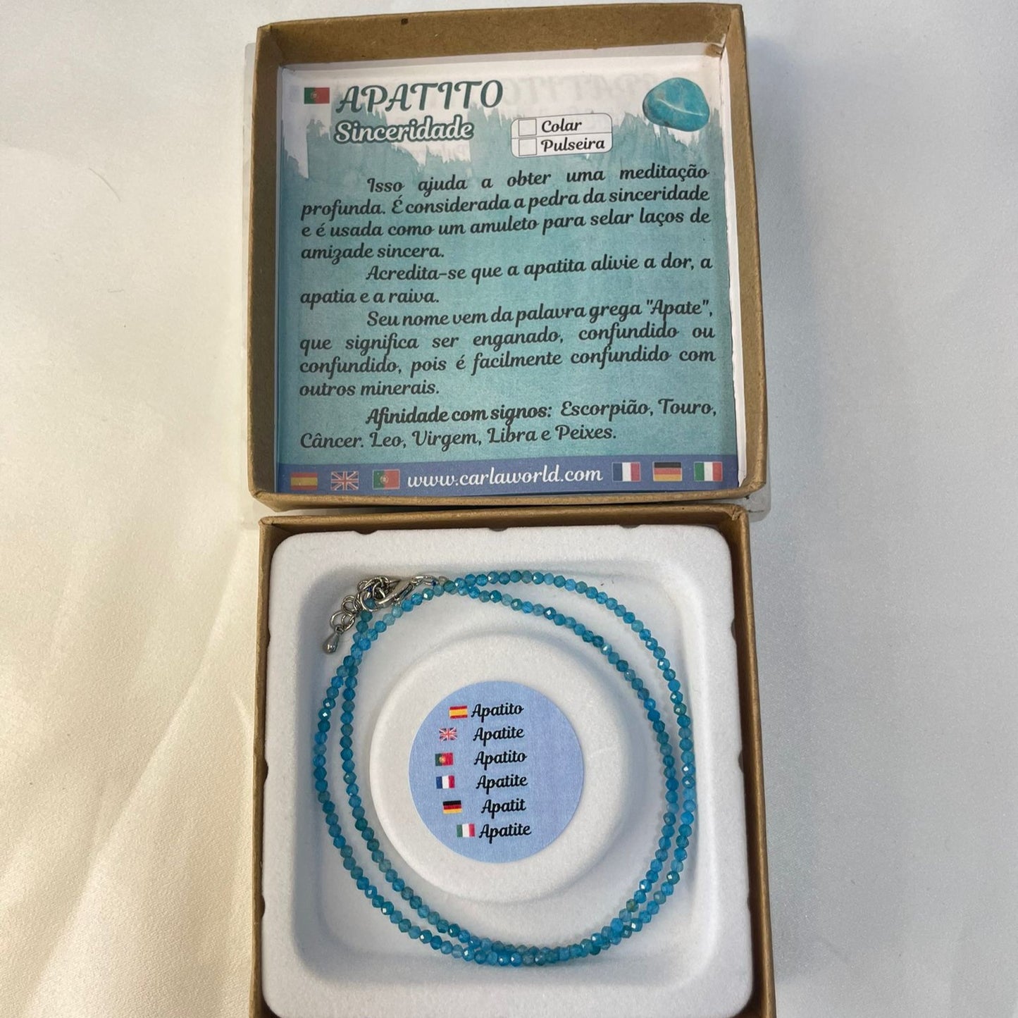 Fio Apatite Azul | gargantilha