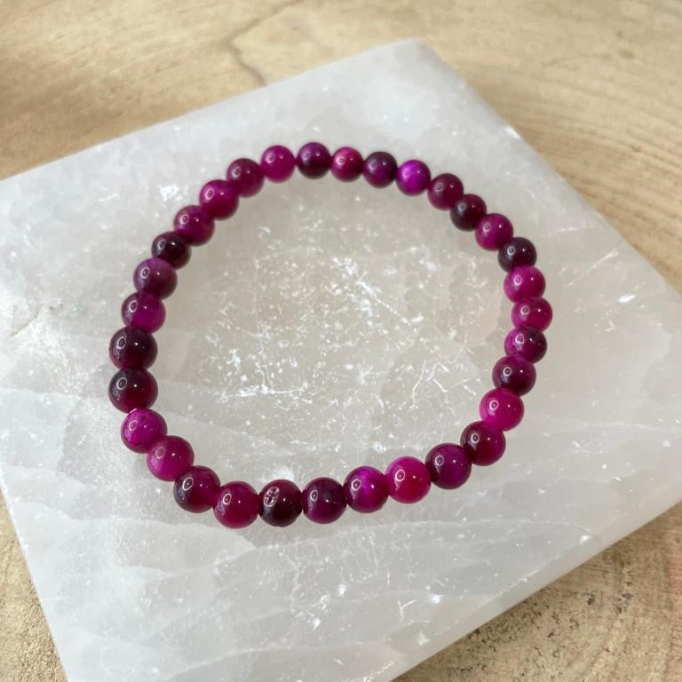 Pulseira Olho de Tigre Rosa