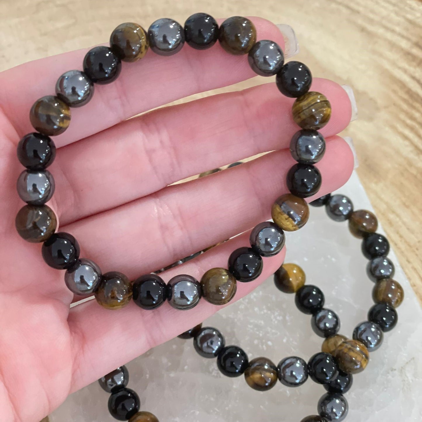 Pulseira Onix - Hematite - Olho de Tigre | tripla proteção